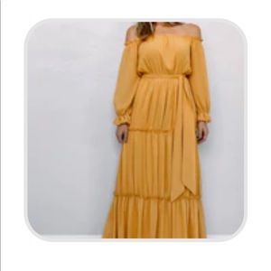 Mustard off the shoulder Baltic Born dress sz small